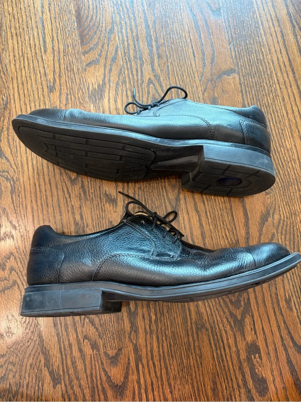 BELVEDERE Baybridge Black Leather Dress Shoes Wide Width